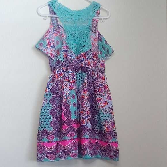 Japna Kids Girls Floral Paisley Print Ruffle Dress 5/6 - Picture 3 of 4